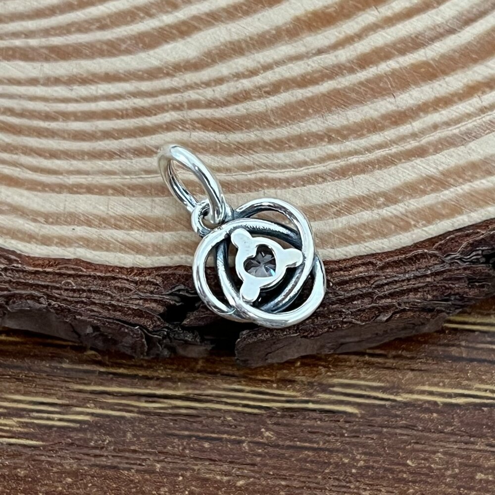 Pandora April Clear Eternity Circle Dangle Charm - Picture 3 of 3